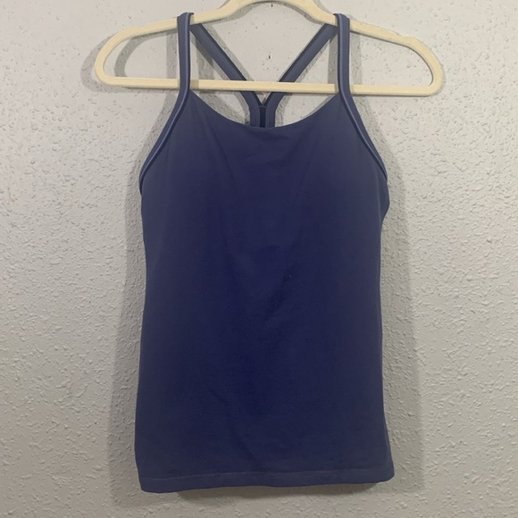 Lululemon Power Y Purple/Blue Activewear Tank Top w/Bra Attached Pads Removable - Picture 1 of 9